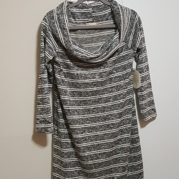NWT Altar'd State Gray Stripe Cowl Neck Dress - Picture 8 of 10
